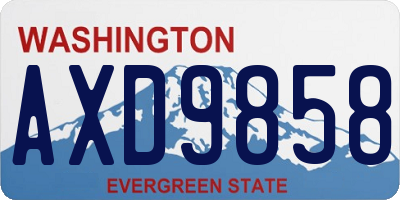 WA license plate AXD9858
