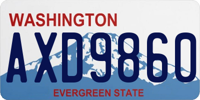 WA license plate AXD9860