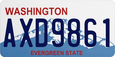 WA license plate AXD9861