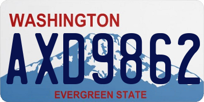 WA license plate AXD9862