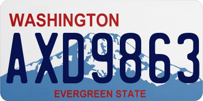 WA license plate AXD9863