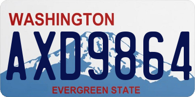 WA license plate AXD9864