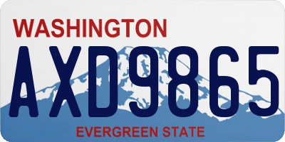 WA license plate AXD9865