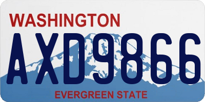 WA license plate AXD9866