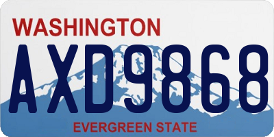 WA license plate AXD9868