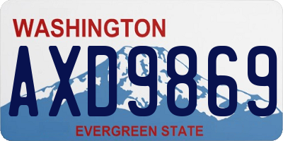 WA license plate AXD9869