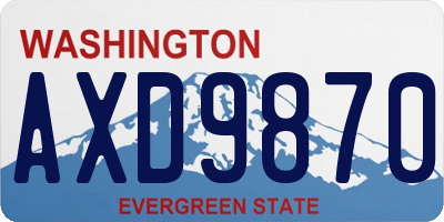 WA license plate AXD9870