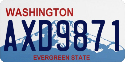 WA license plate AXD9871