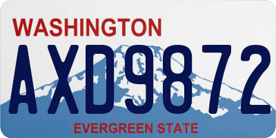 WA license plate AXD9872