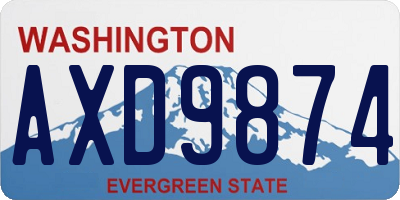 WA license plate AXD9874