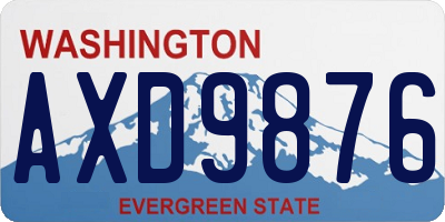 WA license plate AXD9876