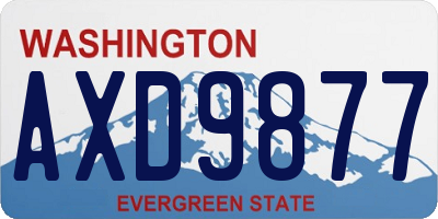 WA license plate AXD9877