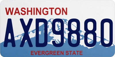 WA license plate AXD9880