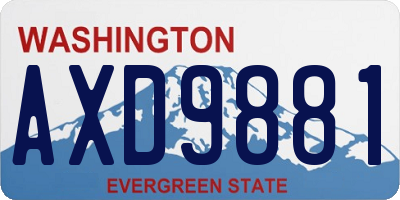 WA license plate AXD9881