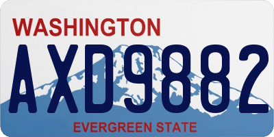 WA license plate AXD9882