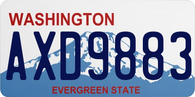 WA license plate AXD9883