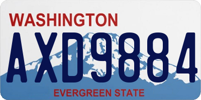 WA license plate AXD9884