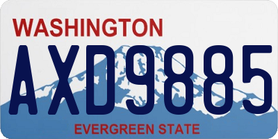 WA license plate AXD9885