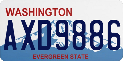 WA license plate AXD9886