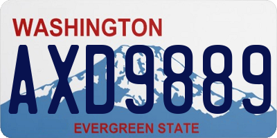 WA license plate AXD9889
