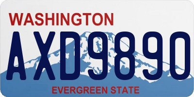 WA license plate AXD9890