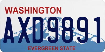 WA license plate AXD9891