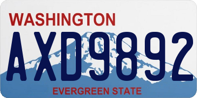 WA license plate AXD9892