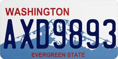 WA license plate AXD9893