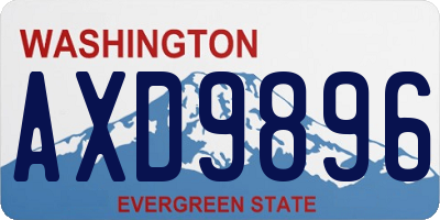 WA license plate AXD9896