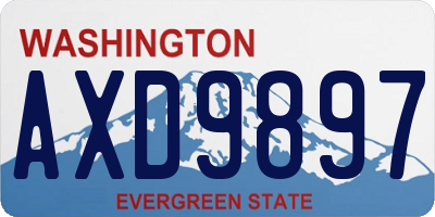 WA license plate AXD9897