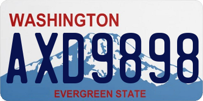 WA license plate AXD9898