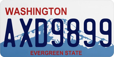 WA license plate AXD9899