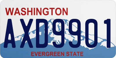 WA license plate AXD9901