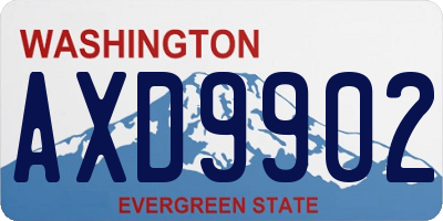 WA license plate AXD9902