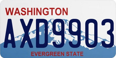 WA license plate AXD9903