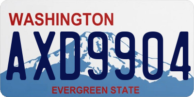 WA license plate AXD9904