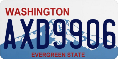 WA license plate AXD9906