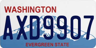 WA license plate AXD9907