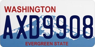 WA license plate AXD9908