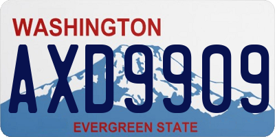 WA license plate AXD9909