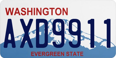WA license plate AXD9911