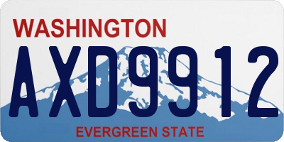 WA license plate AXD9912