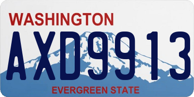 WA license plate AXD9913
