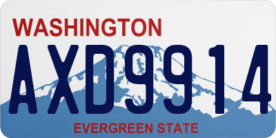 WA license plate AXD9914