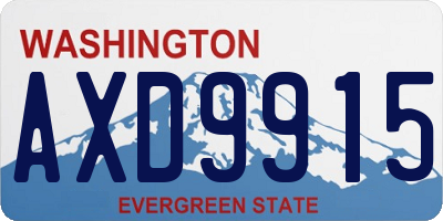 WA license plate AXD9915