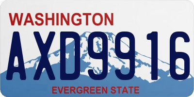 WA license plate AXD9916