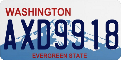 WA license plate AXD9918
