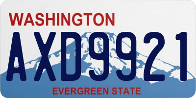 WA license plate AXD9921