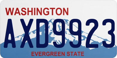WA license plate AXD9923