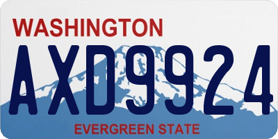 WA license plate AXD9924